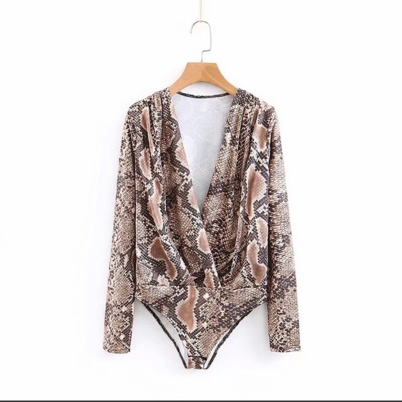 New Sexy Bodysuit women snake printed long sleeve - Picture 2 of 2